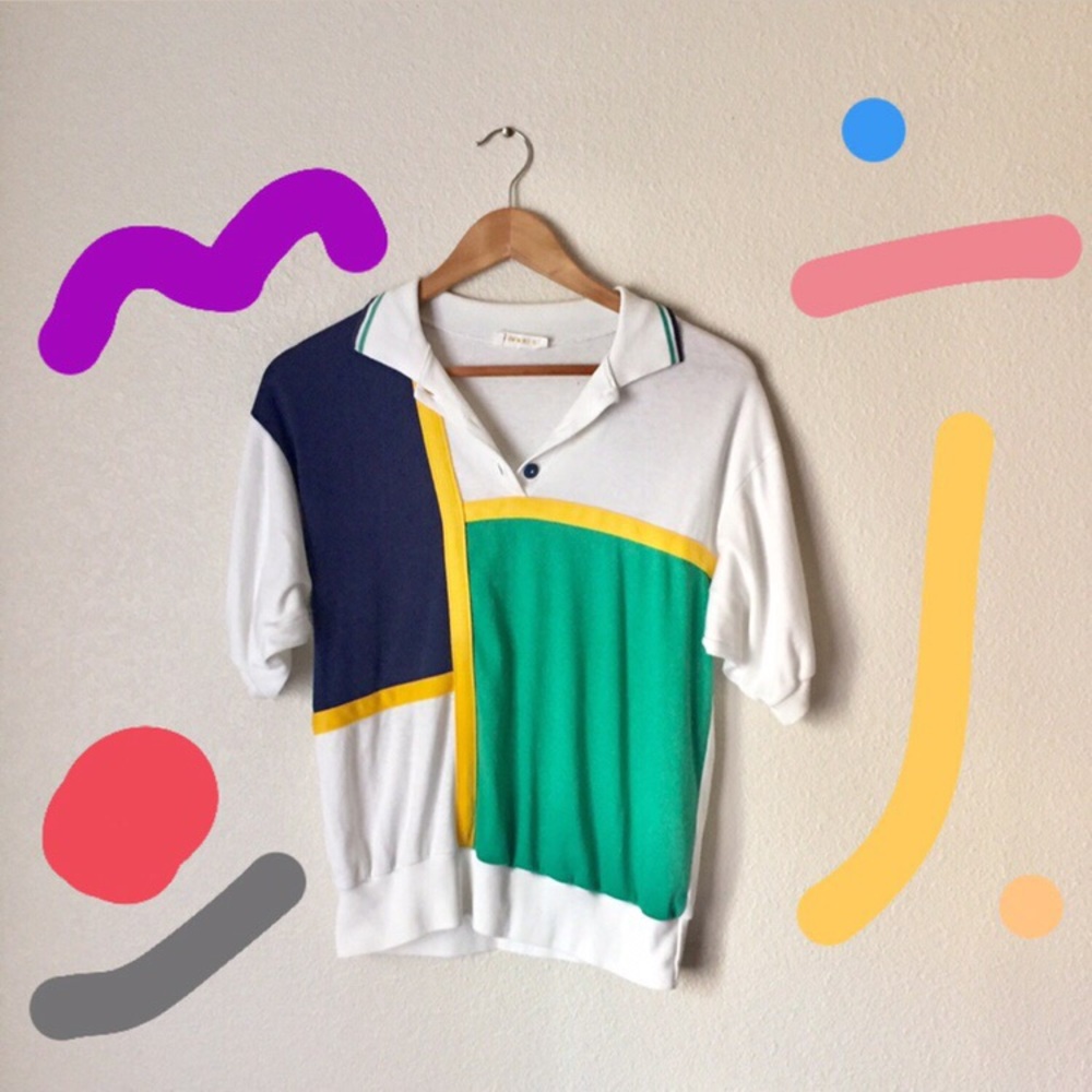 ✰VINTAGE UNISEX COLOR BLOCKED TOP ✰